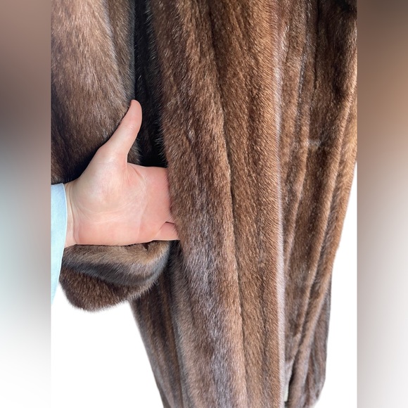 2XL + Mahogany Mink Fur Coat Real Fur Genuine Fur Unisex XXL Sable - Picture 15 of 15